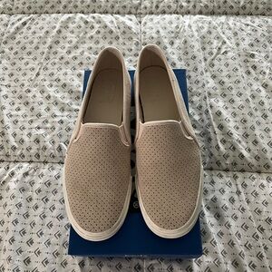 Keds pink suede slip on sneakers